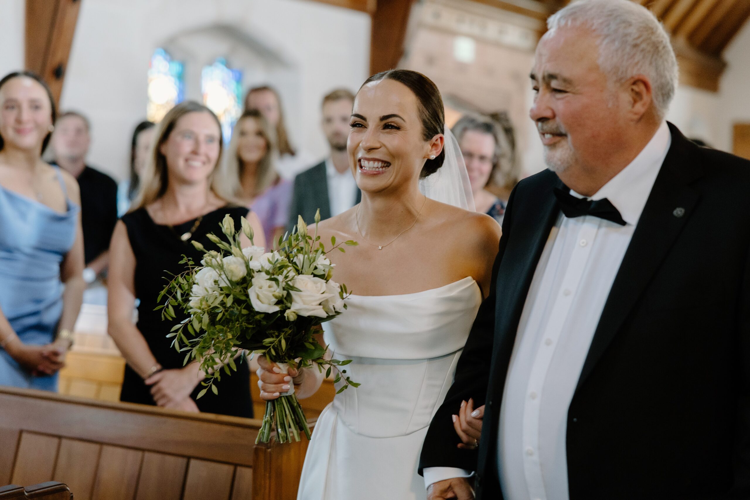 Bride walking down the aisle