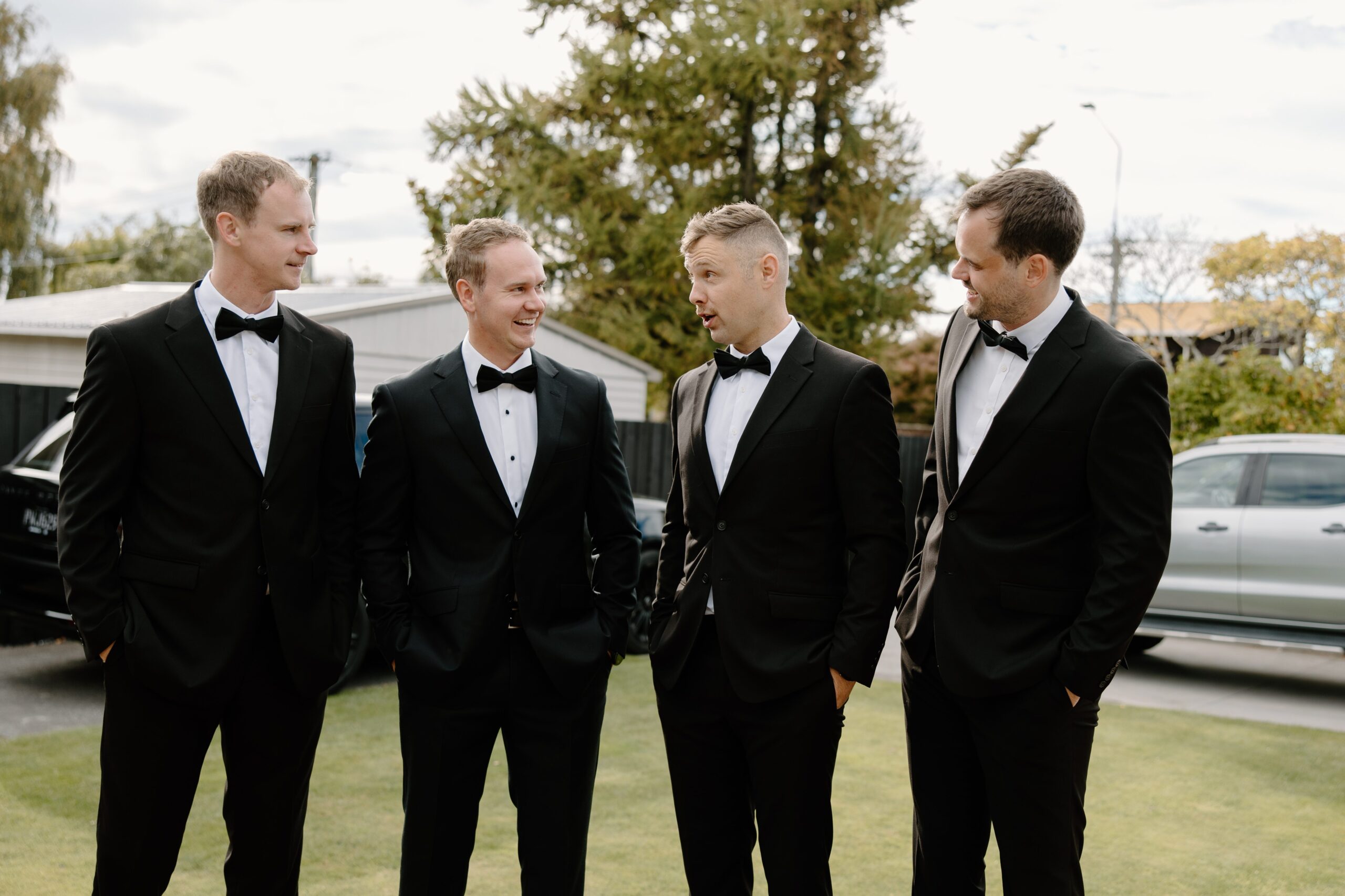 Groom and Groomsmen standing around before the ceremony