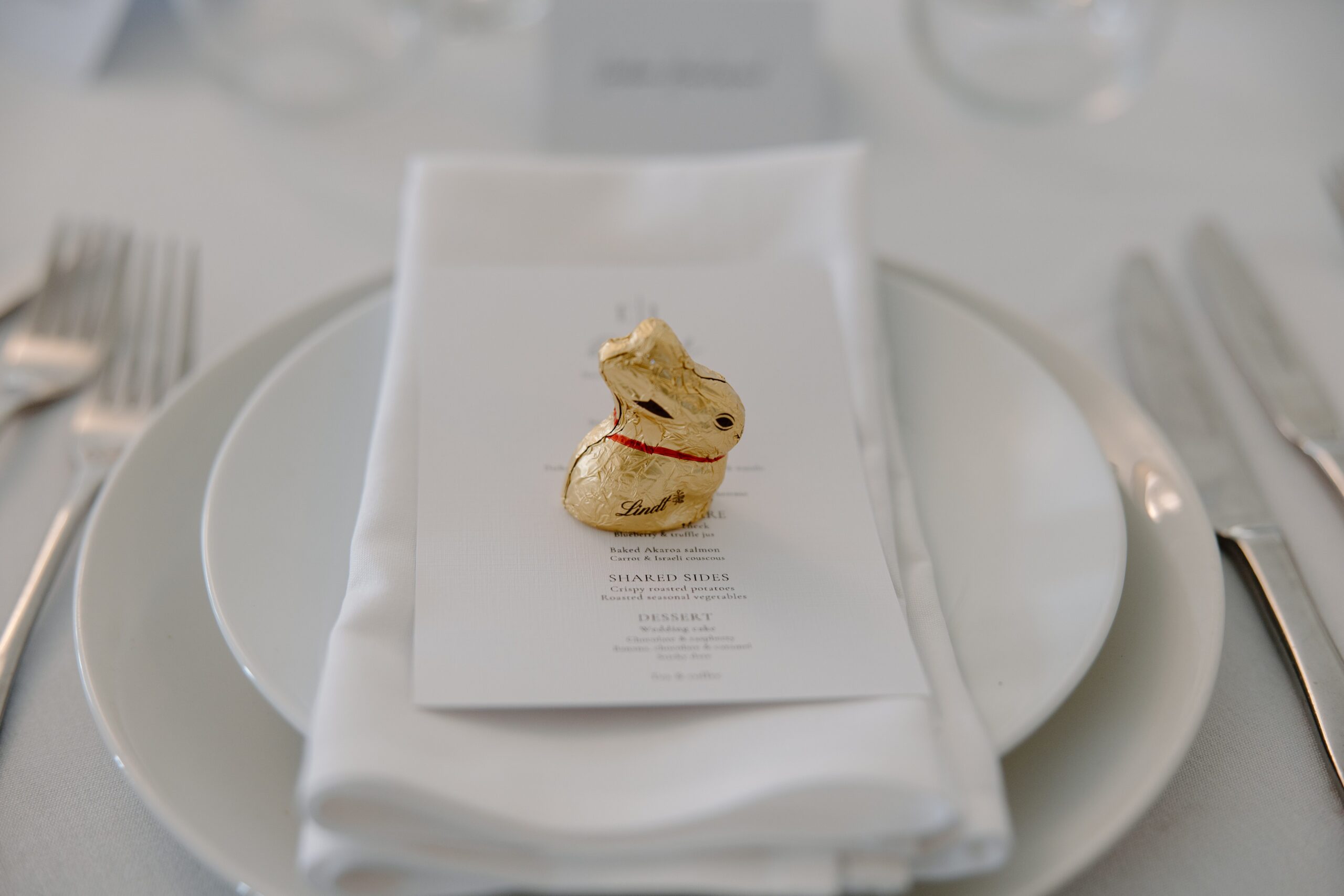 Chocolate bunny at Mona Vale Wedding Reception